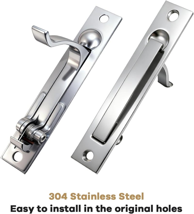 Lethato Pocket Door Hardware with Edge Pull Silver, Pocket Door Lock, Pocket Door Latch, Brushed Nickel Contemporary Pocket Door with Privacy Lock (1 Pack, Square Rounded-Corner) - Image 3